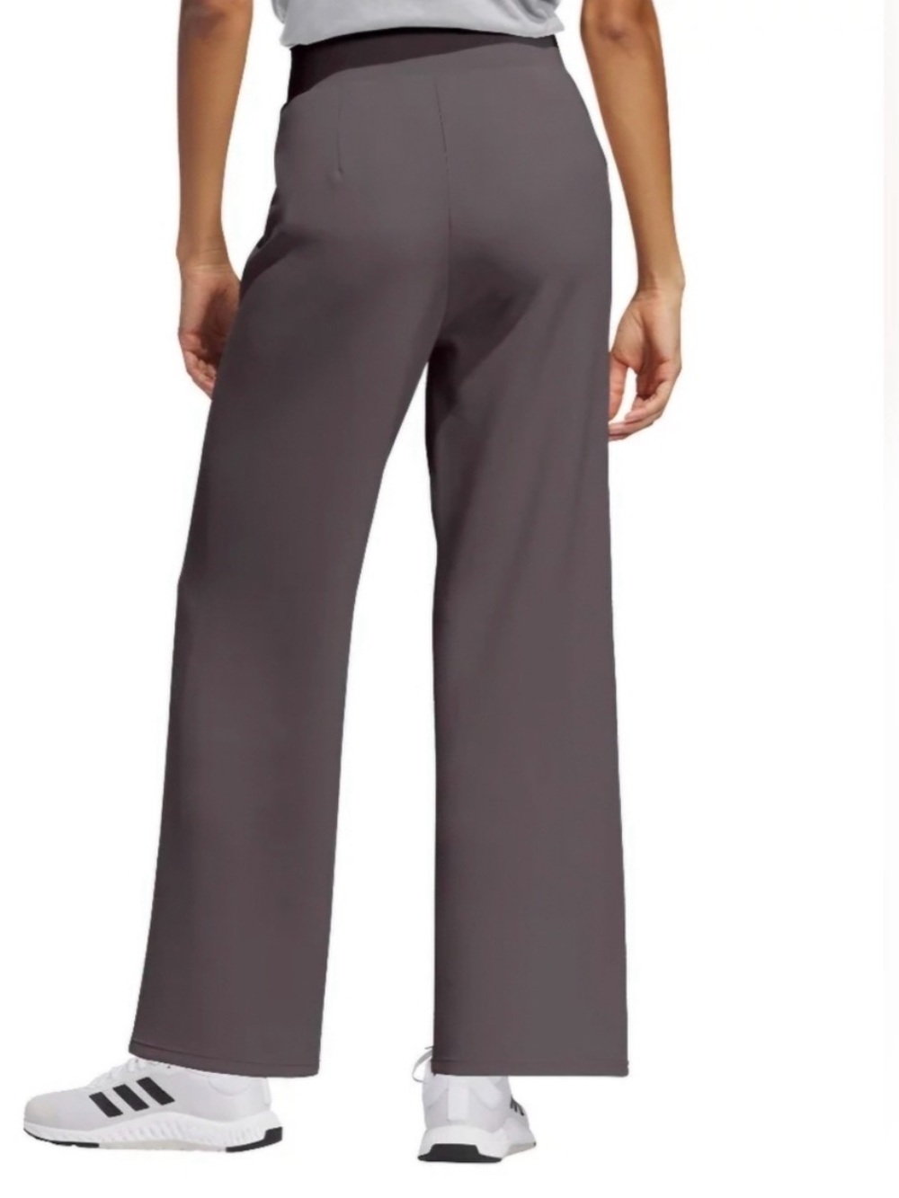 Adidas Wide-Leg Track Pants in Charcoal Gray - Picture 3 of 4